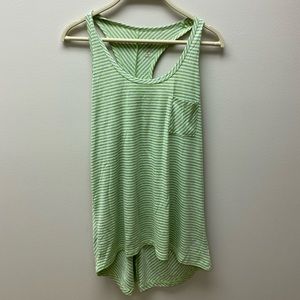 Green & Gray Striped Tank Top